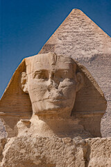 The face of the Sphinx at Giza, Egypt