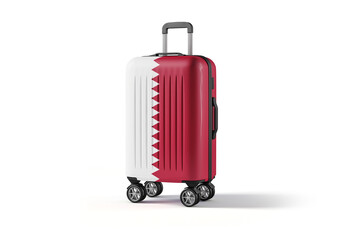 Travel suitcase with the flag of Qatar