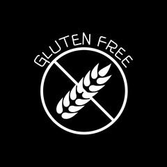Gluten free logo isolated on dark background
