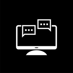 Fototapeta premium Online chat logo isolated on dark background