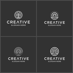 Set of collection abstract logo lion,tree,location,bird logo template icons for business of fashion