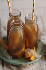 thé glacé pêche menthe