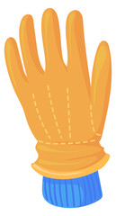 Warm glove icon. Cartoon cold season fashion
