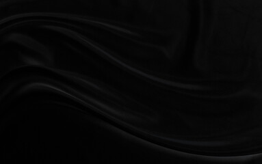 Black gray satin dark fabric texture luxurious shiny that is abstract silk cloth background with patterns soft waves blur beautiful.