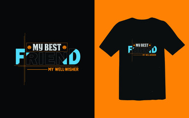 Friendship day typography style t-shirt design Premium Vector