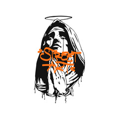 nun silhouette head illustration vector