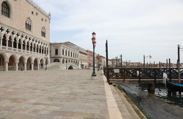 Venice, VE, Italy - May 18, 2020: Ducal Palace without people during italian lockdown