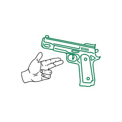 vector gun and hand line concept
