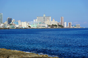 skyline of havana at the malecon