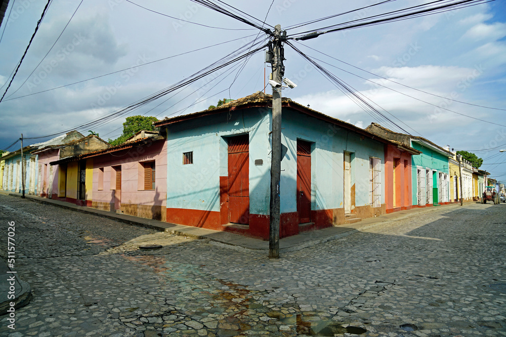 Wall mural colorful houses in the streets of trinidad