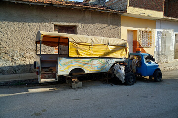 old classic cars in the streets of trinidad
