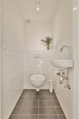 Bright minimalistic bathroom with modern design