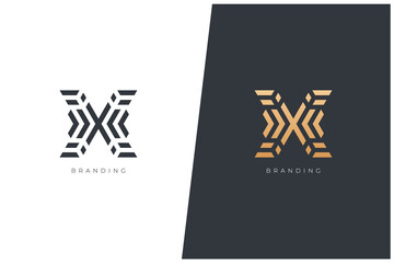 X Letter Logo Vector Design Concept - Monogram Icon Trademark. Creative minimal luxury emblem design template. Universal X logotype.