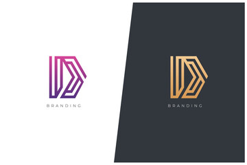 D Letter Logo Vector Design Concept - Monogram Icon Trademark. Creative minimal luxury emblem design template. Universal D logotype.	
