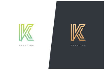 K Letter Logo Vector Design Concept - Monogram Icon Trademark. Creative minimal luxury emblem design template. Universal K logotype.	
