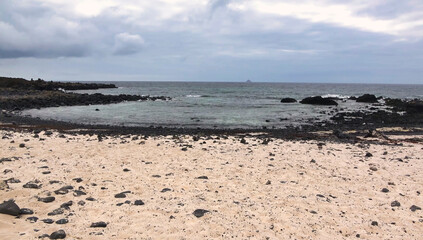 photographic image of the beach, on the island of Lanzarote. Canary Islands. Spain