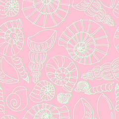 tropical underwater world seashells on the sea vector seamless pattern beach vacation