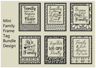 Mini Family Frame Awesome Tag Bundle Design 