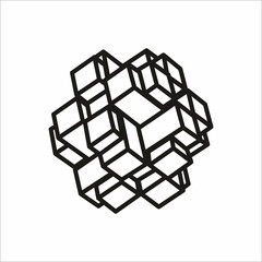 Vector illustration of puzzle in the form of a cube