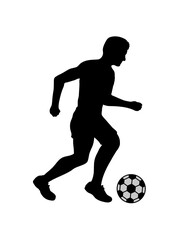 Fototapeta na wymiar Silhouette Fußballer Sport Design 