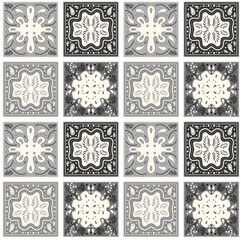 Seamless geometrical ethnic pattern, patchwork print. - obrazy, fototapety, plakaty