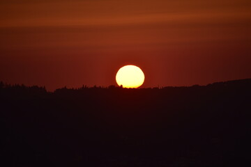 Beautiful summer sunset in corfu island, Greece