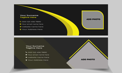 Modern and professional email signature template.
Creative flat, multipurpose, colorful and different stylish email signature template design. With author photo.