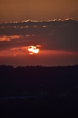 Beautiful summer sunset in corfu island, Greece