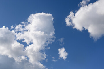 Naklejka na ściany i meble white clouds. perfect blue sky. beautiful background