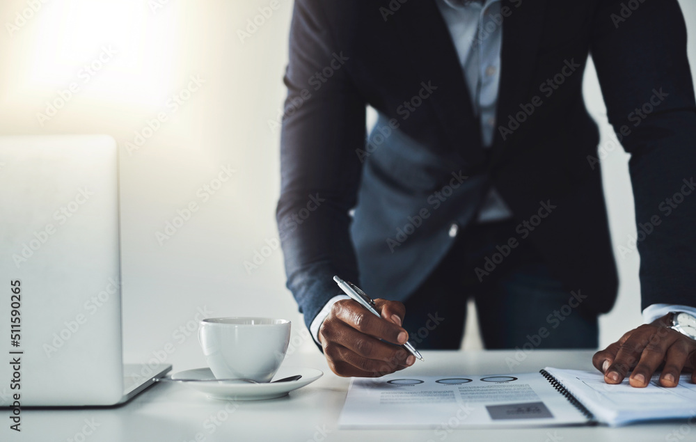 Aufkleber one last thing.... cropped shot of an unrecognizable young businessman taking notes while working in