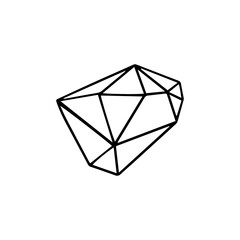 Magic crystal. Minerals vector outline, different crystals, gemstone, geology, nugget, picture set, isolated on white background. Alternative medicine, crystal healing, astrology