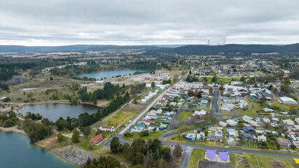 Aerial view of the historic Portland Cement Works in Australia