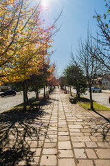 Sao Francisco de Paula, Brazil - Circa June 2022: A view of Julio de Castilhos Avenue in late Autumn