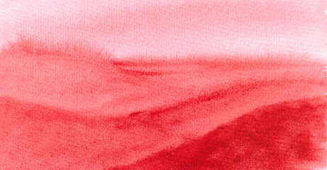 Paysage rouge aquarelle avec des collines