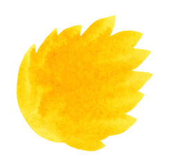 Abstract yellow flower. Hand drawn on a white background..