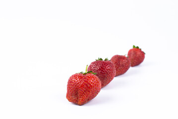 Strawberries on a white background. isolated. Bunch of strawberries. Summer