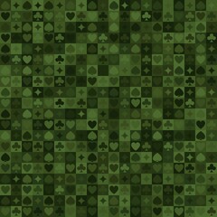 Vector playing cards suits seamless patterns. Backgrounds card suits