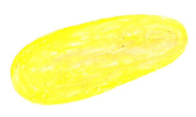 Abstract form in yellow, suitable as a separate element or background. Hand drawn on a white background.