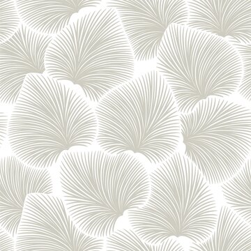 seamless white  abstract  floral background with grey  leaves. Vector floral pattern