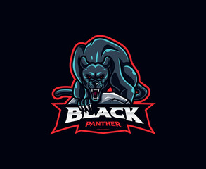 Black panther mascot logo design