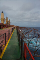 Vessel hardening is done with razor wire and wire fencing