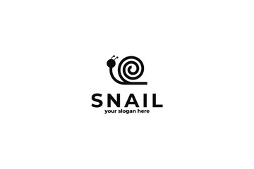 Black circle snail logo design inspiration © Brandingasik