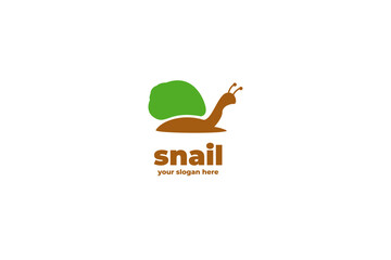 Green circle home snail logo design inspiration