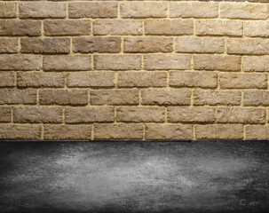 Golden brick wall for text and background