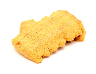 Butter and Cinnamon rectangular cookies isolated on white background 
