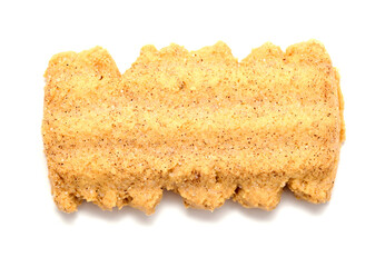 Butter and Cinnamon rectangular cookies isolated on white background 
