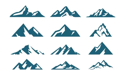 Fotobehang peak mountain set template logo © enera