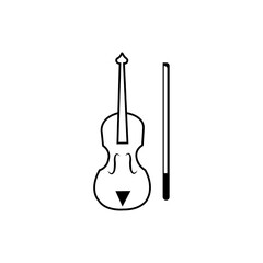 violin icon logo vector design