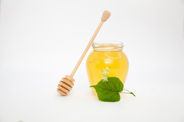Jar with natural linden honey