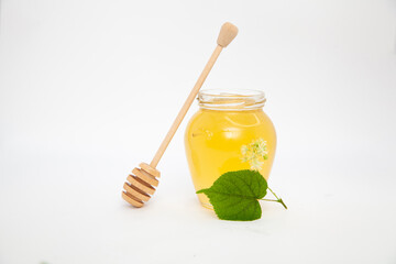 Jar with natural linden honey